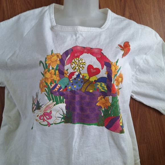 Vintage Easter Tee Shirt Womens Box Short Sleeve Cherokee Beach Clothiers Large - Picture 7 of 10